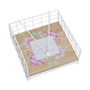 Servilletero de Madera Floral Market 19 x 19 x 7cm