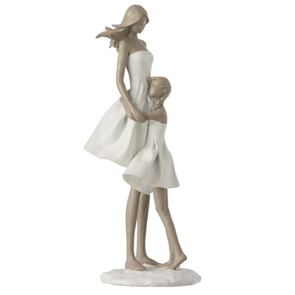 Figura Abrazo Madre E Hija de Resina 12 X 15 X 33 cm
