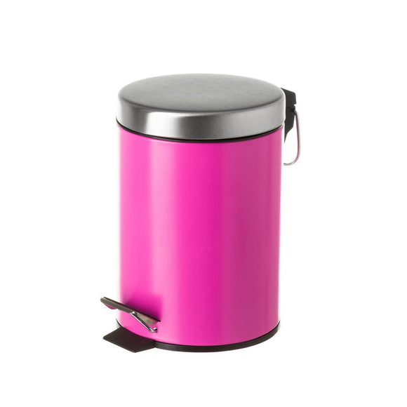 Papelera 3 Litros Metal/pp Fucsia 17 X 24,5 cm