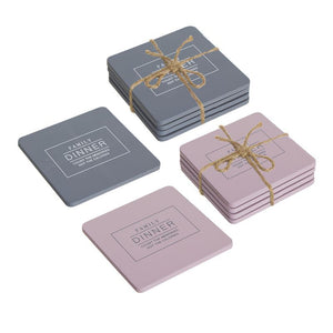 JUEGO DE 8 POSAVASOS MADERA ESSENTIAL 2 COLORES 10 X 10 X 4 CM