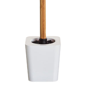 Escobillero de Blanco Bambú 11,5 x 11,5 x 39cm
