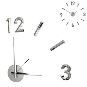 RELOJ DE PARED ADHESIVO BISEL CROMADO PLATA 60 X 2 X 60 CM