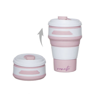 Mug Taza Plegable Rosa 350ml 8,7 X 8,7 X 14,3 cm