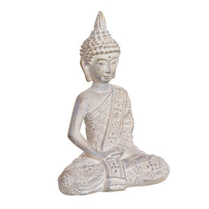 Figura Resina Buda Sentado Natural 15 x 9 x 22cm
