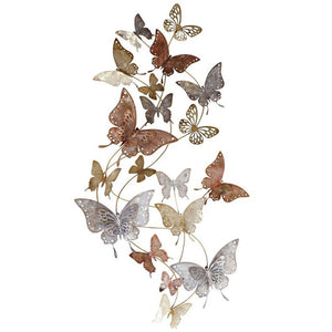 Decoración Pared de Mariposas de Metal 91,5 X 5 X 47 cm