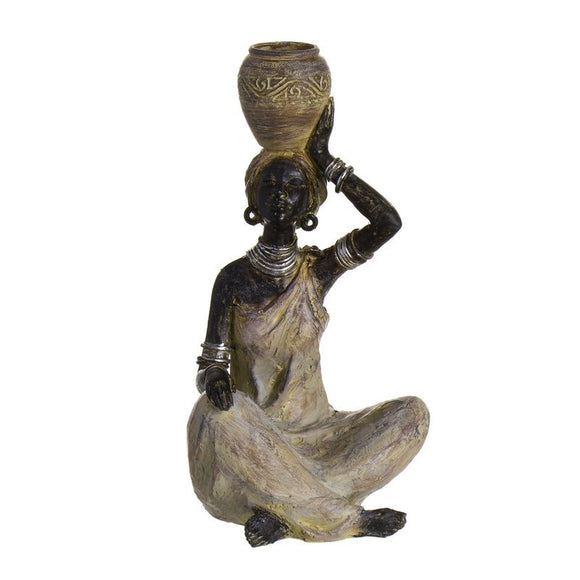 Figura de Resina Africana 12,2 x 11,3 x 24cm