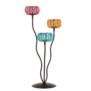 Candelabro de Pie Para 3 Velas Colores 22 X 19 X 44 cm