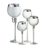 Candelabro de Copa Plateado 9,5 X 9,5 X 25 cm