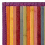 Alfombra Rayas Multicolor de Bambú 60 x 200 cm