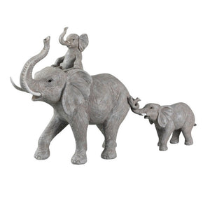 Figura Resina 3 Elefantes Gris 71,5 X 16 X 41,5 cm