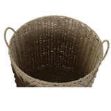 Set 3 Cestas de Fibra Natural Metal 45 x 45 x 42cm