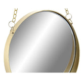 Espejo de Metal y Cristal con Cadena Dorado 20 x 3 x 40cm