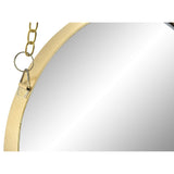 Espejo de Metal y Cristal con Cadena Dorado 20 x 3 x 40cm