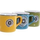 Set 6 Tazas Mug Gres Coffee con Soporte Metal 16,5 x 16,5 x 34cm