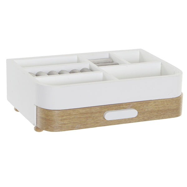 Joyero Blanco de Madera con Separadores 26 x 16 x 9cm – Dcasa丨