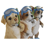 FIGURA DE RESINA PERRO SNORKEL 11,5 X 11,5 X 23 CM