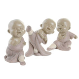 Juego de 3 Figuras de Resina Monje 6,5 X 5,5 X 9 cm