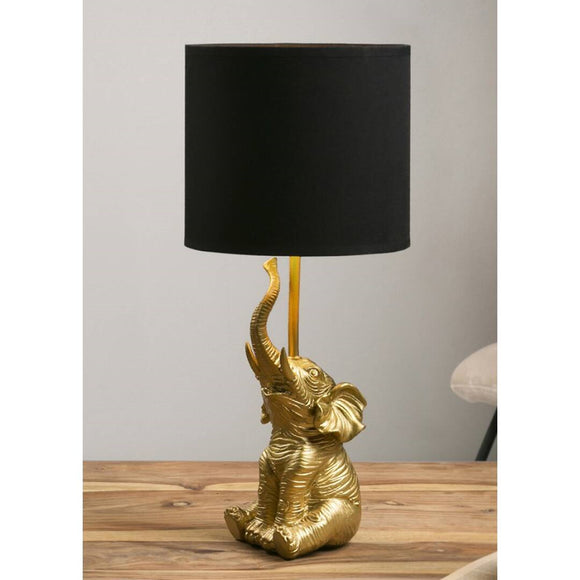 Lámpara de Resina Elefante Dorado 20 X 46 cm