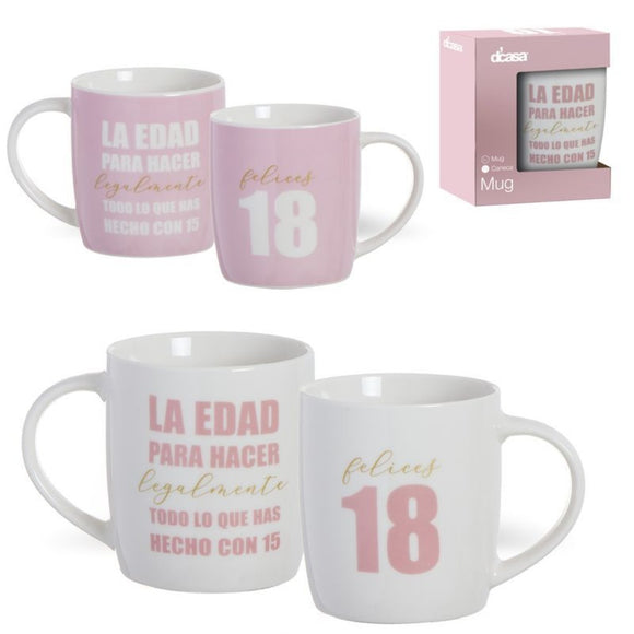 TAZA PARA CUMPLEAÑOS 350 ML 18 AÑOS
