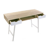 Mesa Escritorio Madera Blanco con Dos Cajones