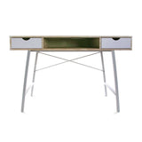 Mesa Escritorio Madera Blanco con Dos Cajones